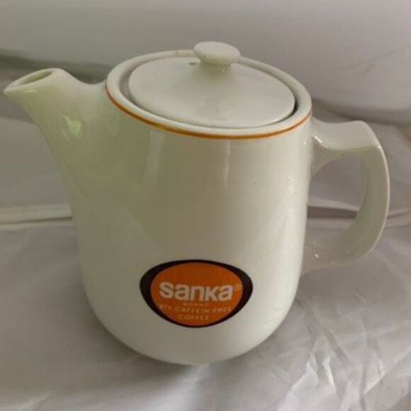Vintage Sanka Brand Ceramic Mini Coffee Pot - Picture 4 of 9